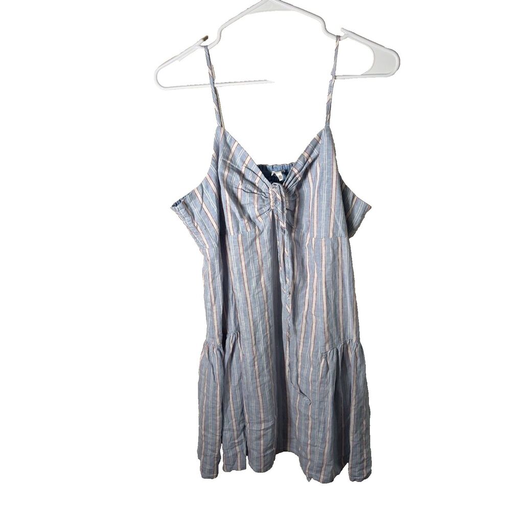 Aerie Dress Women's Large Blue Striped Sleeveless Tie Mini Casual Nautical